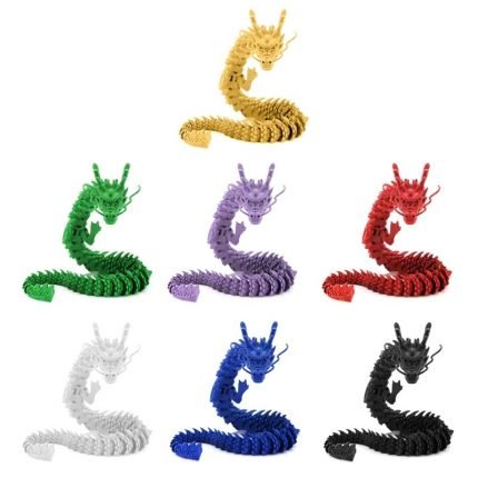 Dragón Articulado 3D 42cm en pose de ataque