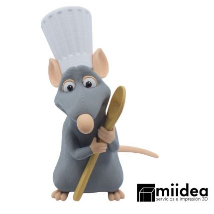 Detalles de la cara y el gorro de Remy en la figura Remy Ratatouille 3D