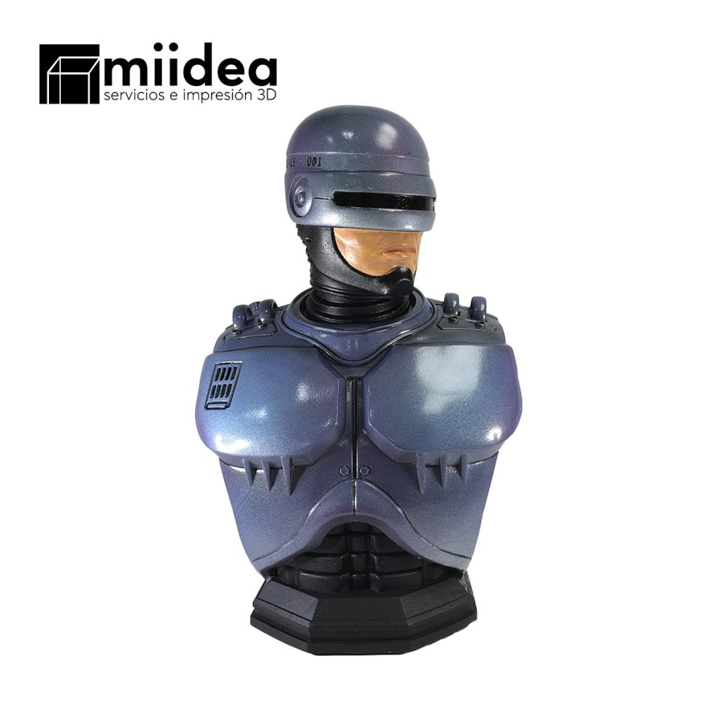 Busto Robocop Resina 3D 20cm - Vista frontal detallada