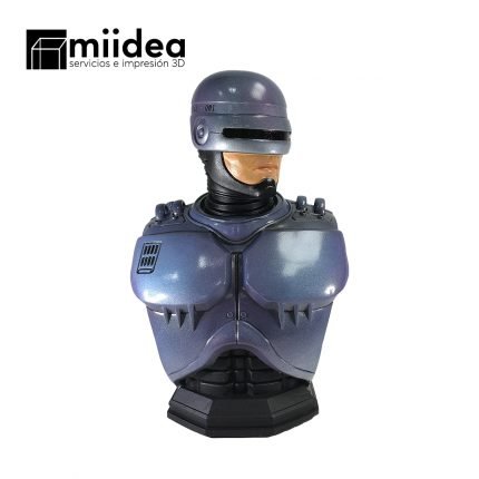 Busto Robocop Resina 3D 20cm - Vista frontal detallada