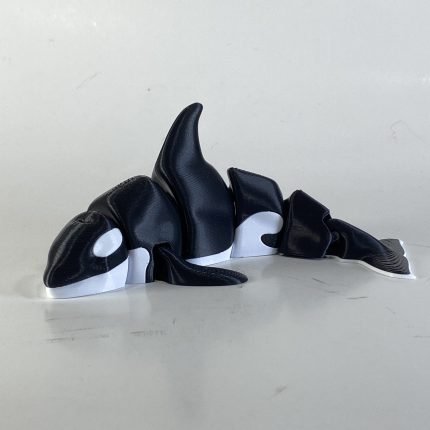 Orca articulada 3D de 17cm vista lateral