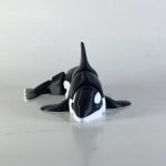 Orca articulada 3D de 17cm vista frontal