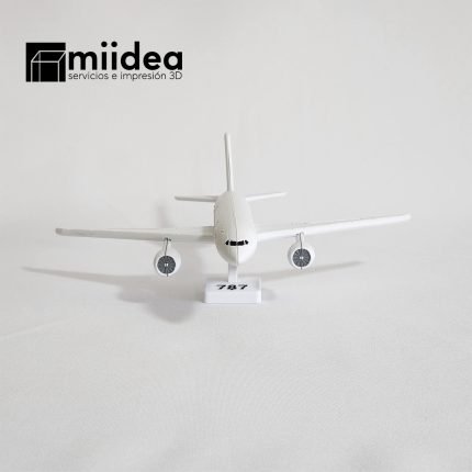 Maqueta Avión Boeing 787 3D multicolor vista frontal
