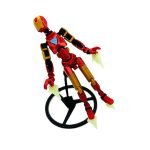 Figura articulada Dummy 13 Iron Man de 14cm impresa en 3D color rojo y dorado.