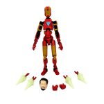 Figura articulada Dummy 13 Iron Man de 14cm impresa en 3D color rojo y dorado.